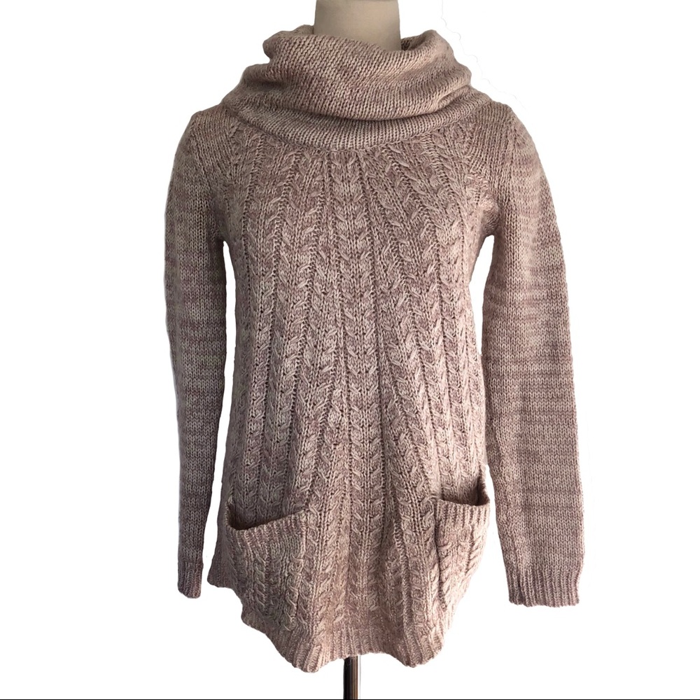ANTHROPOLOGIE GUINEVERE Cabled Cowl Neck Pullover